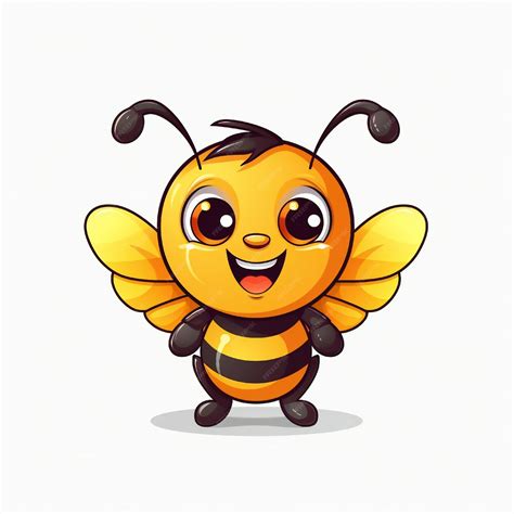 Premium AI Image | Bumblebee mascot smiley face cartoon on white background