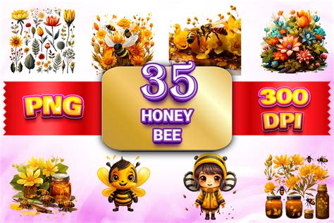 Honey Bee Clipart & Sublimation 5 Graphic by royalerink · Creative Fabrica