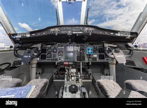 Cockpit of Casa C-212 twin engine transport aircraft VH-VHB operated by Sky Traders Stock Photo ...