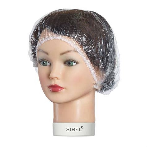 Sibel Disposable Plastic Treatment Caps, Pack of 100 | Hair Colour Nets & Caps | Salon Services