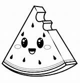 Cool Kawaii Watermelon Coloring Pages  sketch template