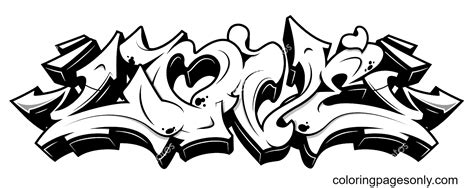 Graffiti Coloring Pages Letters Love Free Printable C - vrogue.co