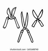 Set Pruners Hand Drawn Doodle Style Stock Vector Royalty Free 1651688740 sketch template