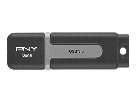 PNY Turbo Attach 2 - USB flash drive - 128 GB - USB 3.0 - charcoal gray ...