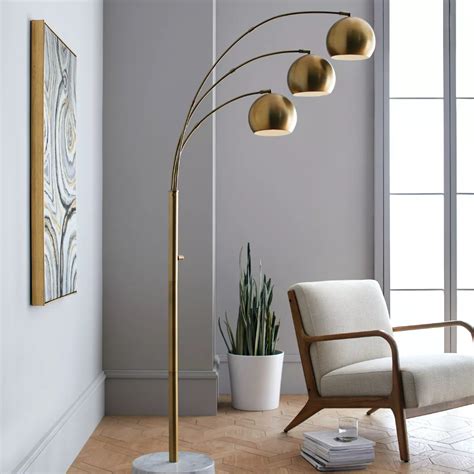 Span 3-Head Metal Globe Floor Lamp Brass - Project 62™ | Globe floor lamp, Lamps living room ...