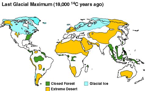 Vegetation Map of the Last Glacial Maximum (18,000 years ago)