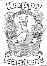 Easter Coloring Printable  Adult & Child Page Book sketch template
