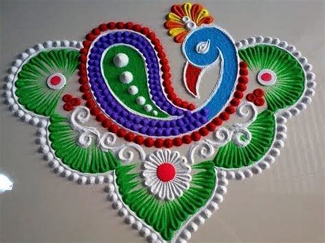 15 Beautiful & Colorful Peacock Kolam & Rangoli Designs Ideas For Pongal 2020 - IFORHER