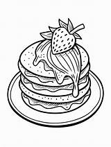 Strawberry Pancake Coloring Page Sweet And Delicious Fun  Premium AI sketch template