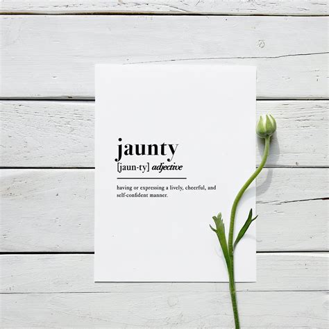 JAUNTY DEFINITION Printable Wall Art Posh Vocabulary - Etsy