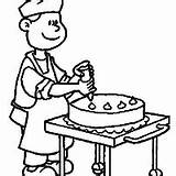Fazendo Confeiteiro Kleurplaten Kleurplaat Kok Taart Gebak Knutselen  sketch template