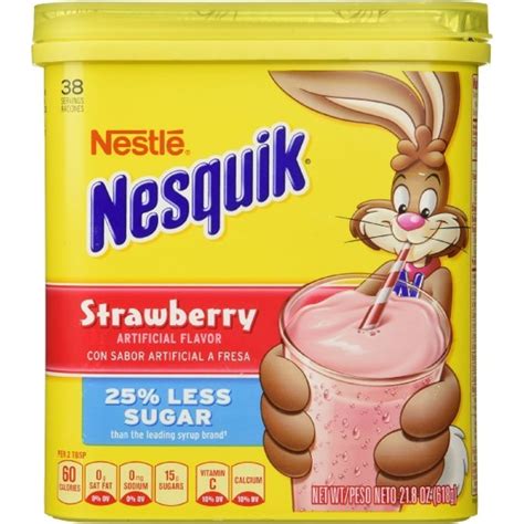 Nestle Nesquik Strawberry Flavor (25% Less Sugar) - 21.8 oz - Walmart ...