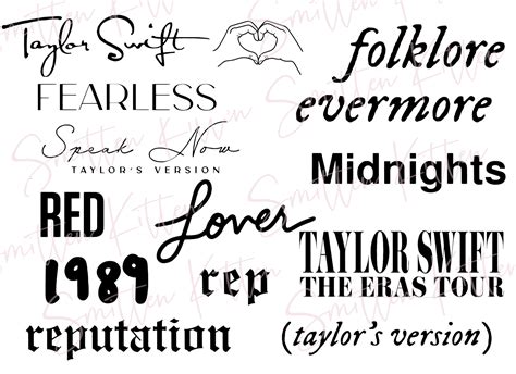 Taylor Swift Font Images Speak Now Lover Midnights - Etsy UK