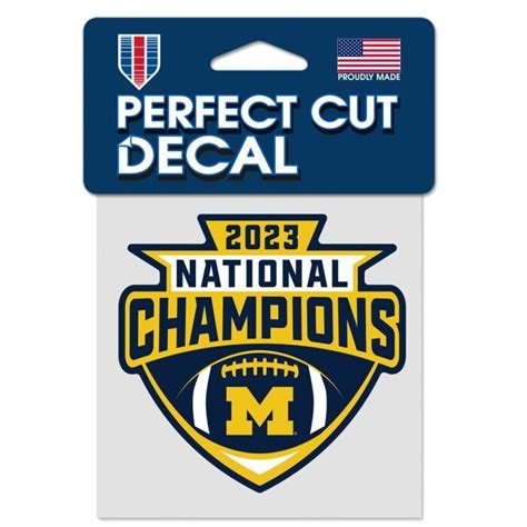 Michigan Wolverines 2023 National Champions 4" x 4" Perfect Cut Color Decal