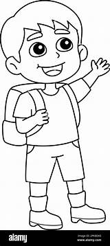 Happy Boy Isolated Coloring Page For Kids Stock Vector Image & Art  Alamy sketch template