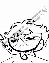 Buttercup From The Powerpuff Girls Waking Up Grouchy Meme Coloring  sketch template