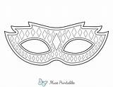 Printable Patterned Mardi Gras Mask Coloring Page sketch template
