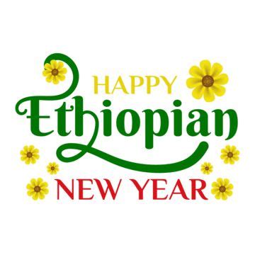 happy ethiopian new year greeting card with flowers and the words'happy ...