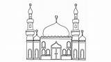 Masjid Jama Drawing Mosque Dot Islamic Dots Kids Printable Connect  sketch template