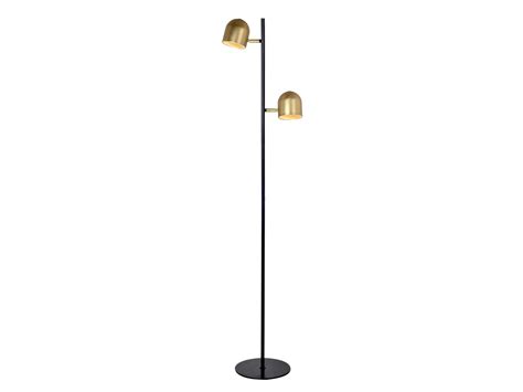 LEDlux Blakely LED Dimmable 2 Light Floor Lamp in Black and Brushed Brass | Lamps | Lighting ...