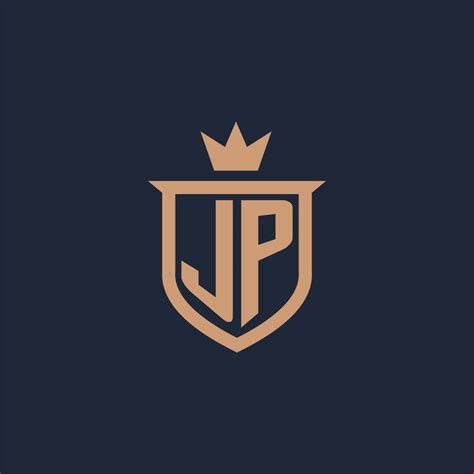 JP monogram initial logo with shield and crown style 11649713 Vector Art at Vecteezy