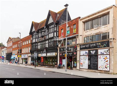 Southampton, United Kingdom - April 24, 2019: Southampton street view, ordinary people walk the ...