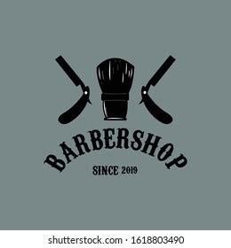 Barbershop Logo Black White Stock Vector (Royalty Free) 1618803490 | Shutterstock
