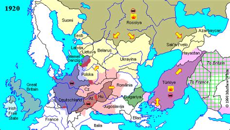 World Map Of Europe Before And After The First World War