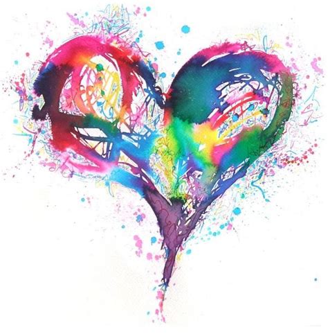 Watercolor tattoo - Splatter Paint Heart ... - TattooViral.com | Your Number One source for ...