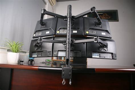Mount-It! 6 Monitor Stand | Six Monitor Desk Mount | Fits 6 (Hex) Computer Screens 13 15 17 19 ...