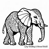Tribal Elephant Coloring Pages  Free & Printable sketch template
