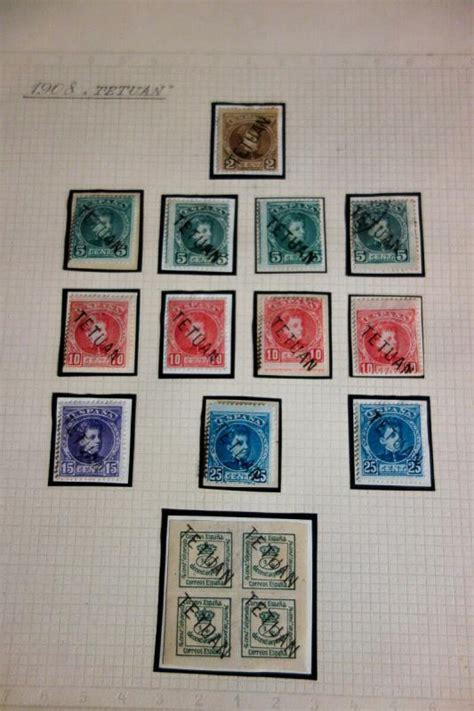 Spanish Morocco Tetuan Stamps 1908 Issues Lot of 16 | Africa - Morocco, Stamp / HipStamp