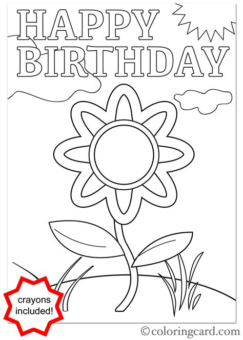 Printable Coloring Birthday Cards Free - Printable World Holiday