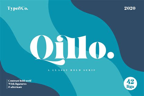 Qillo looks bold, yet sophisticated and features chunky and extended characters that will look ...