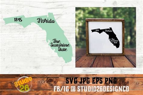 Florida - State Nickname & EST Year - 2 Files - SVG PNG EPS