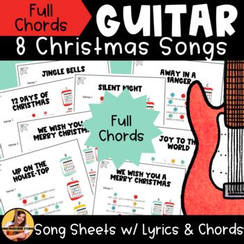 8 Guitar Christmas Song Sheets (Full Chords) | TpT