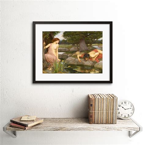 Painting Waterhouse Echo Narcissus Framed Print 12x16 Inch | eBay