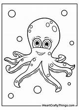Octopus Coloring Pages  Ocean coloring Animal sketch template