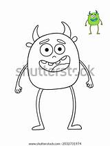 Cute Cartoon Monster Coloring Page Color 库存插图 2032731974  Shutterstock sketch template