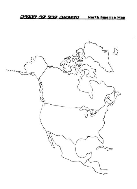 Blank Printable Map Of North America