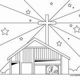 Christmas Crib Colouring Pages Sketch Coloring Page sketch template