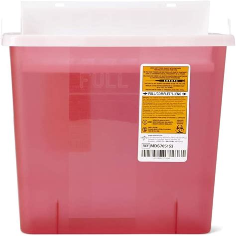 Wall-Mount Sharps Container, Red, 5 Quart