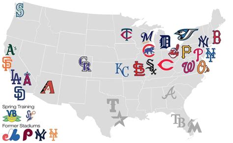 Map Of Mlb Stadiums | Color 2018