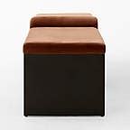 Arc Bronze Brown Velvet Bench + Reviews | CB2