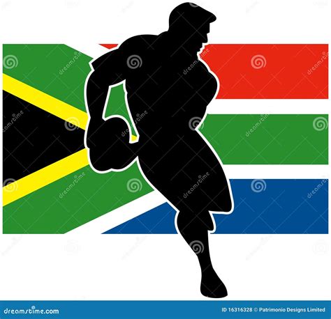 Rugby Player Flag Of South Africa Stock Illustration - Image: 16316328