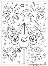 Fireworks Coloring Pages Kids Firework Printable Year Cool2bkids  sketch template