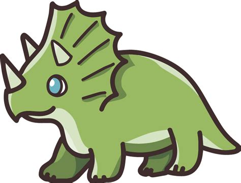 Cute cartoon dinosaur triceratops wall sticker - TenStickers