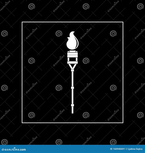 Tiki Torch Icon. Clipart Image Isolated on Dark Background Stock Vector ...