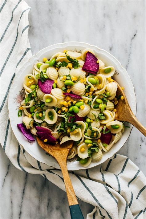 Roasted Corn and Edamame Pasta Salad — Madeline Hall Edamame Recipes, Pasta Recipes, Salad ...