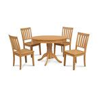 Homelegance Avalon 5 Piece Round Pedestal Dining Room Set in Cherry - Traditional - Dining Sets ...